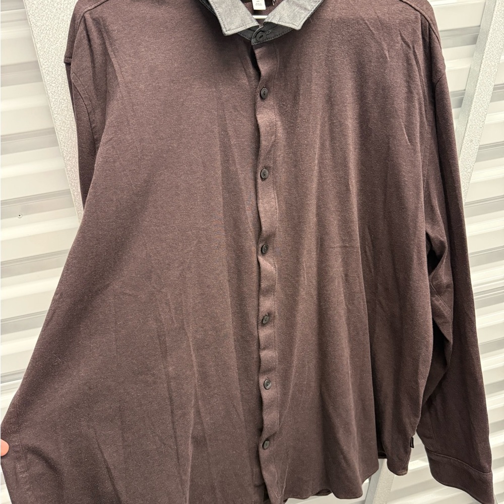 Calvin Klein Men's Golden Brown 100% Soft Cotton Long Sleeve Shirt, Size XXL